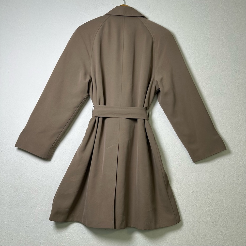 Gallery Women's Tan Belted Trench Coat With Pockets - Picture 3 of 15